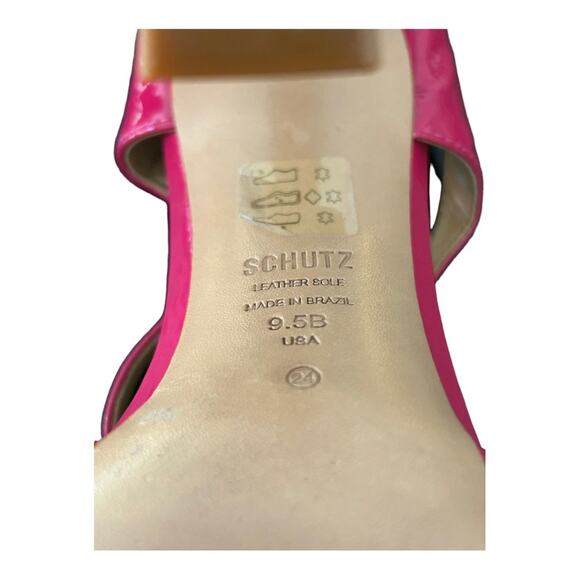 Schutz Dover Mule Hot Pink Patent Barbiecore 9.5B - Picture 13 of 13